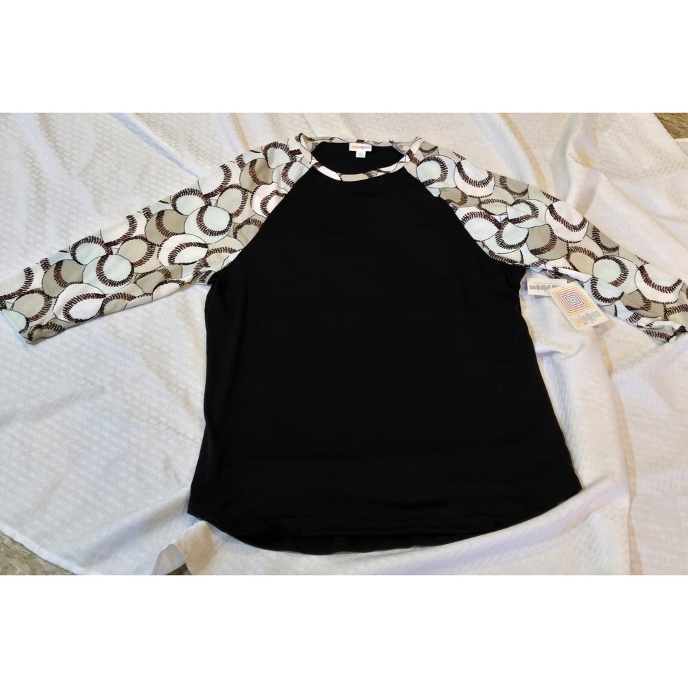 LuLaRoe 2XL Randy Raglan T Shirt Baseball Print Sport Super Rare HTF * ⚾️⚾️⚾️⚾️